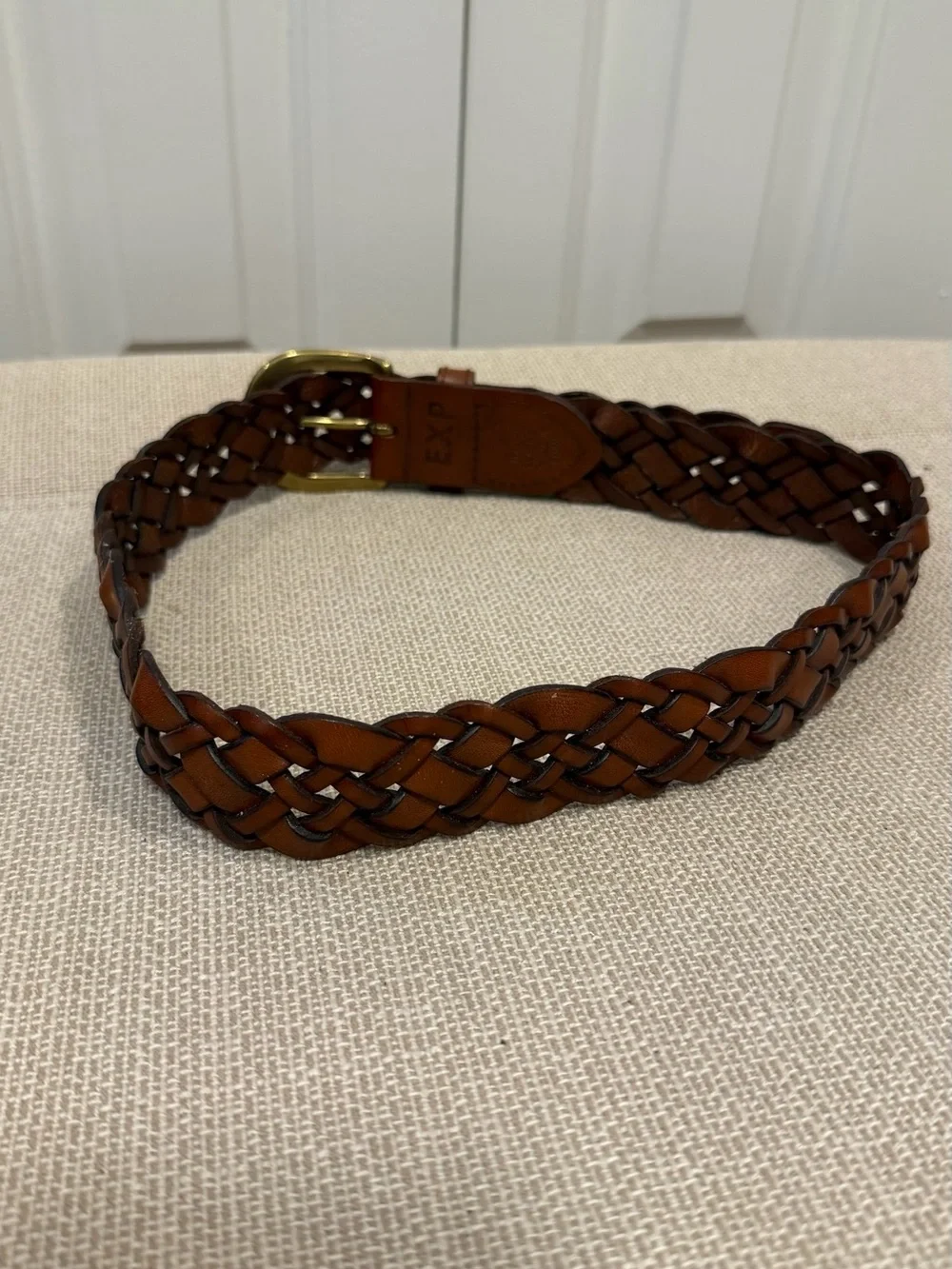 Express Vintage Woven Braided Leather Belt Brown Women’s Size Small